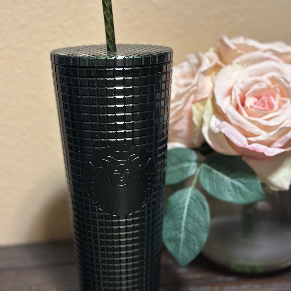 Starbucks Dark Green Tumbler with Straw